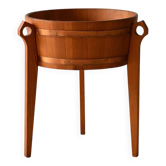 Jardinière scandinave en teck avec insert en métal des années 1960