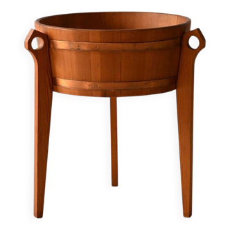 Jardinière scandinave en teck avec insert en métal des années 1960