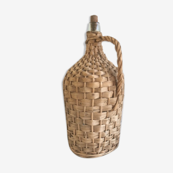 Demijohn old dress in vintage rattan