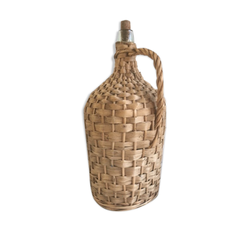 Demijohn old dress in vintage rattan