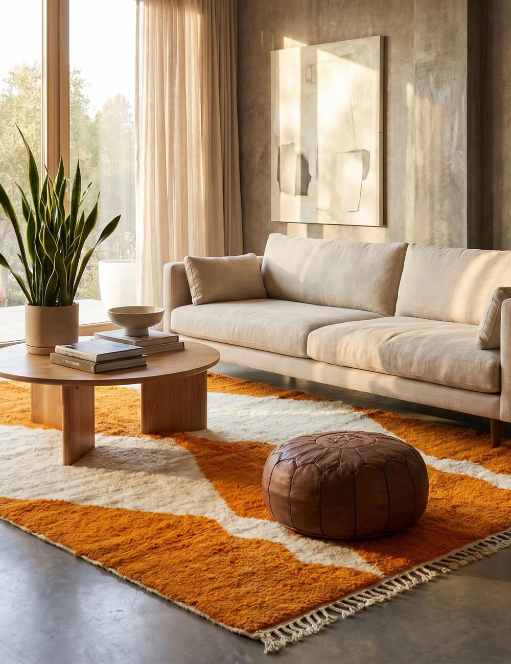 Moroccan Carpet Orange - 300 x 260 cm