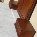 Ancien miroir triptyque en chêne