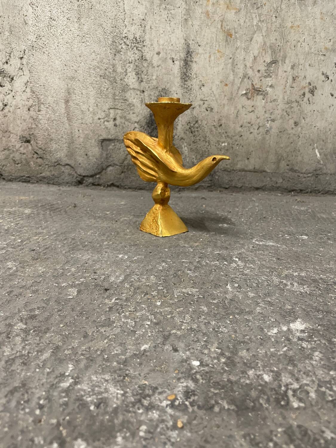 Zoomorphic gilded bronze candlestick by Pierre Casenove, 1980, Fondica.