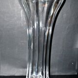 Sèvres large molded crystal vase, modernist design, H48.5