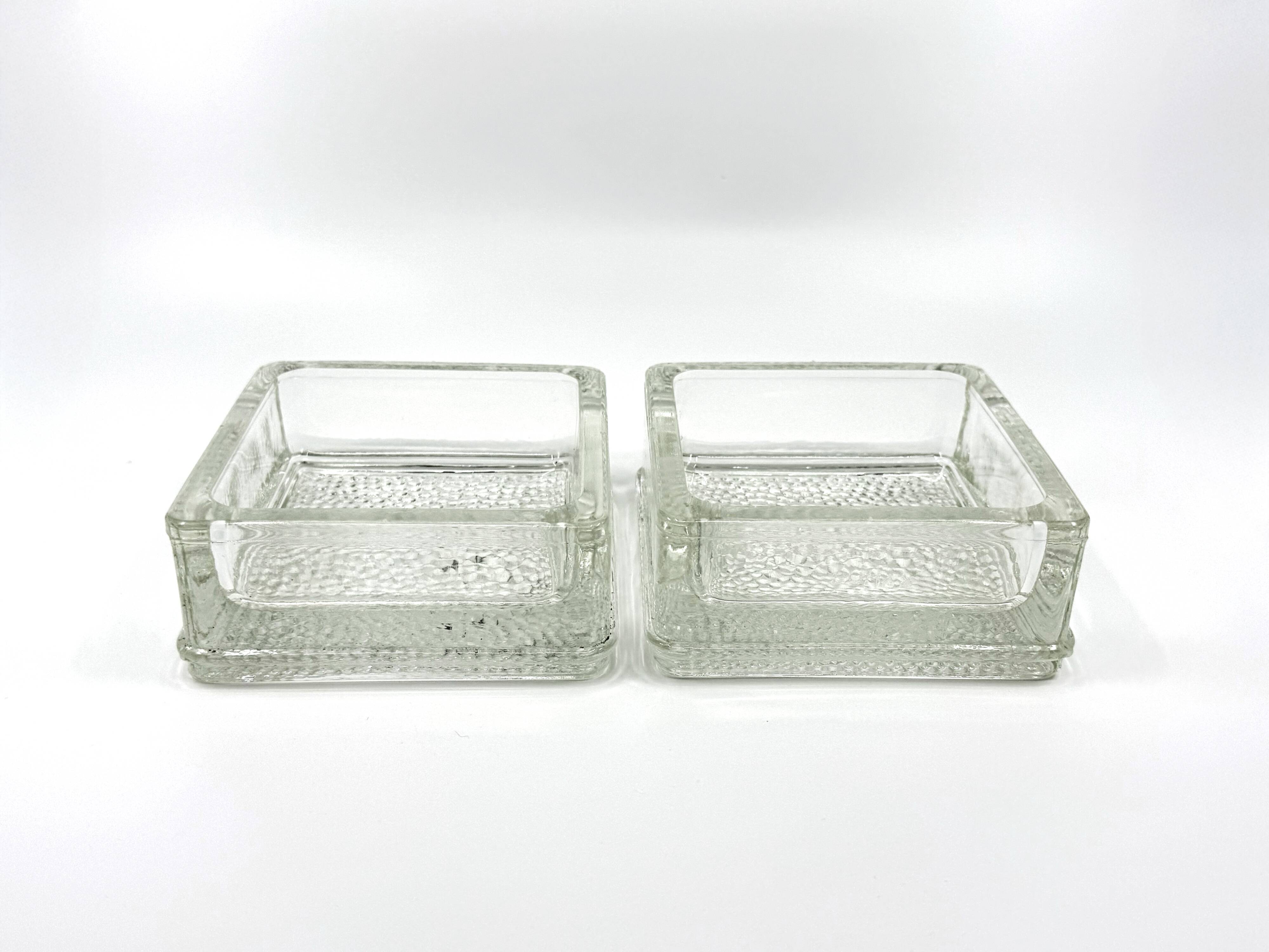 2 Pocket emptiers/ashtrays/paperweights • Lumax • Saint-Gobain • 1950