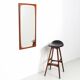 Miroir mural rectangulaire scandinave en teck Danemark 1960