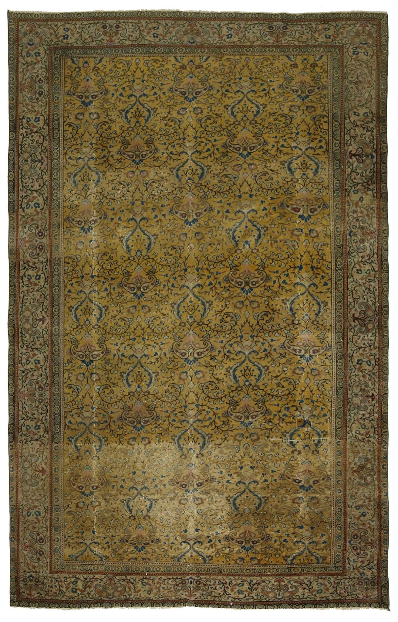 Vintage Turkish Anatolian Carpet 186x283 cm Floral Brown Blue