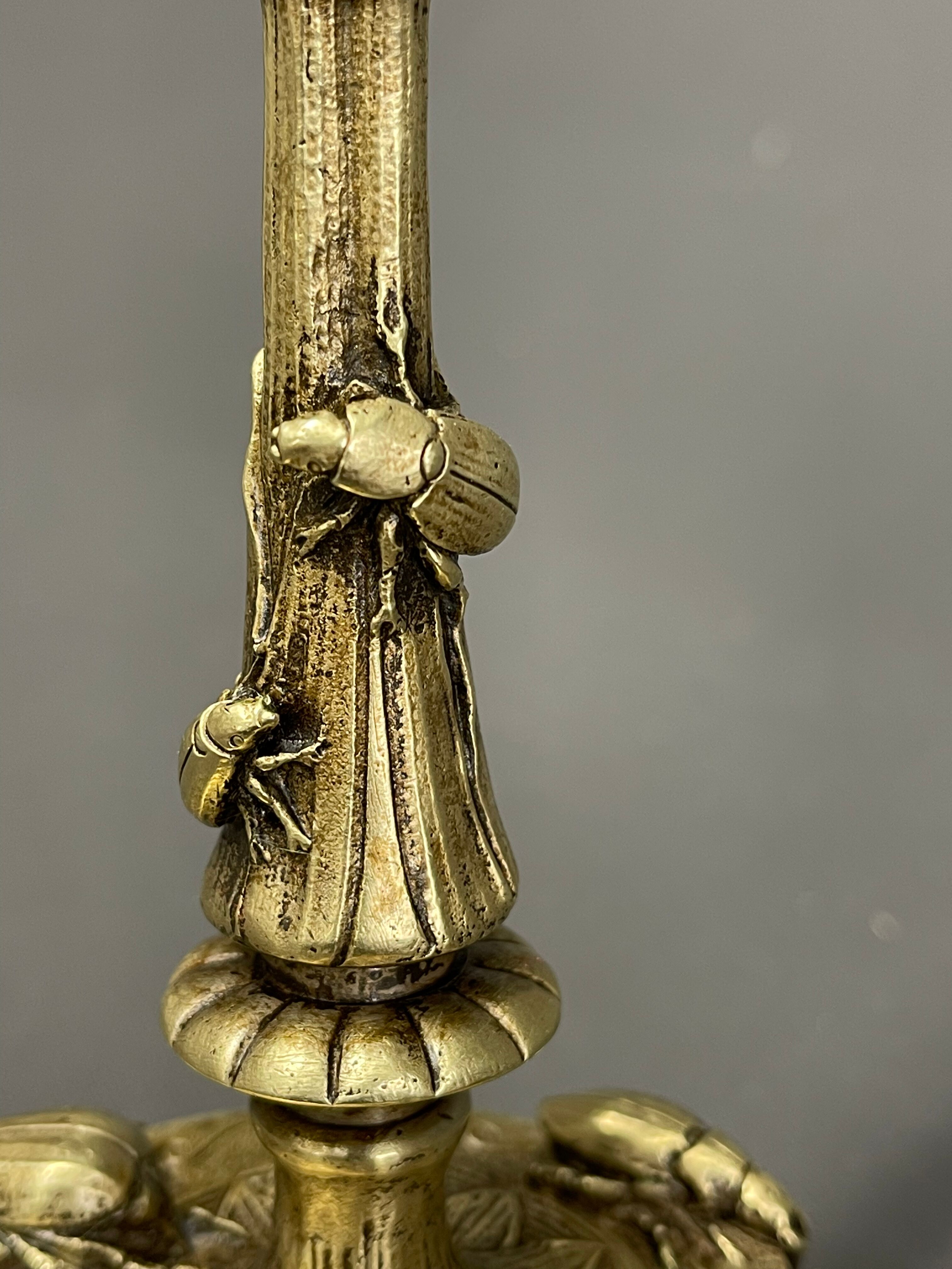 Pair of Art Nouveau Candlesticks (1900)in bronze