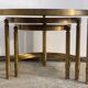 Three round brass tables 1970
