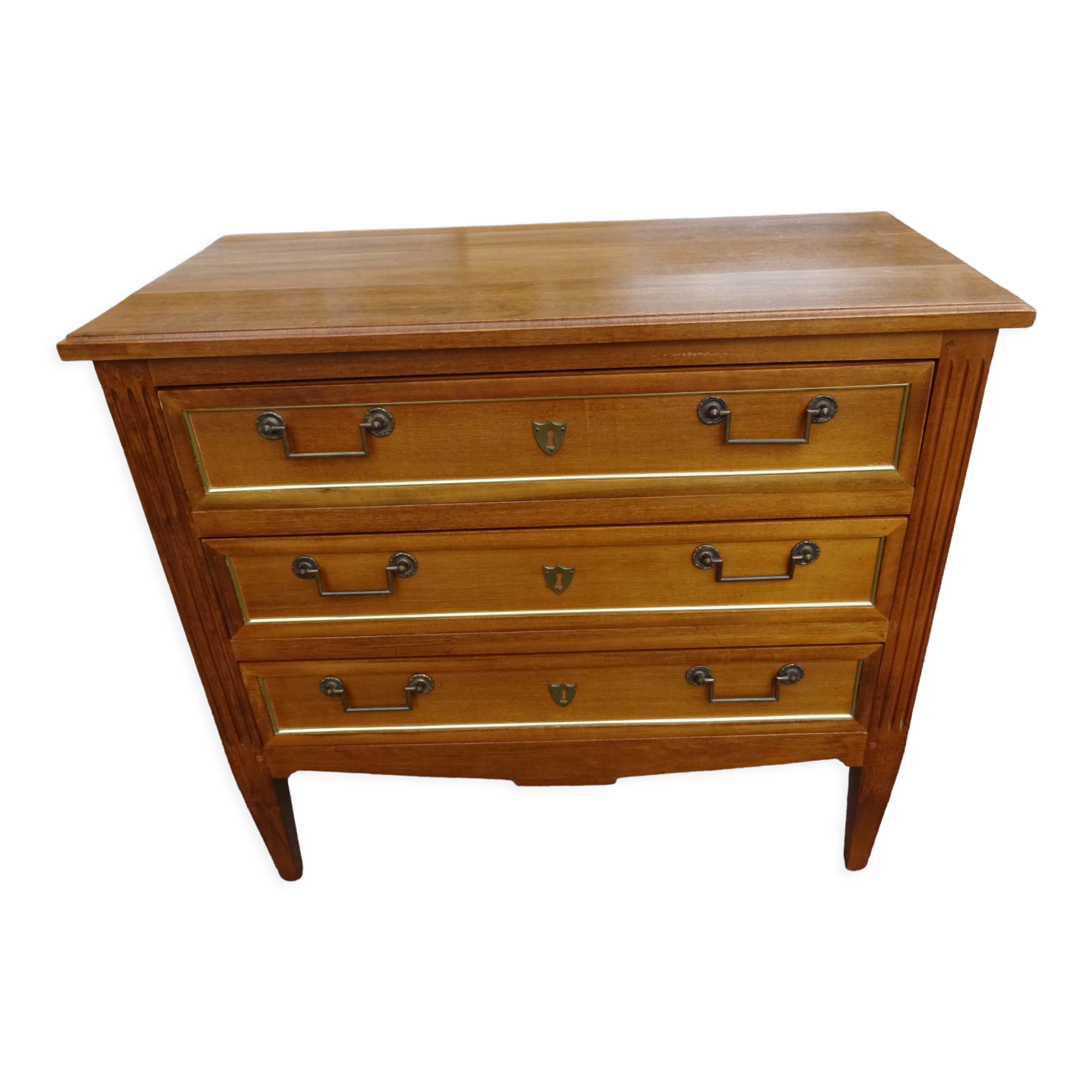 Commode de style directoire bois et laiton