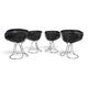 Set of 4 Pan Am dining chairs, chrome, leather by Gastone Rinaldi for RIMA,