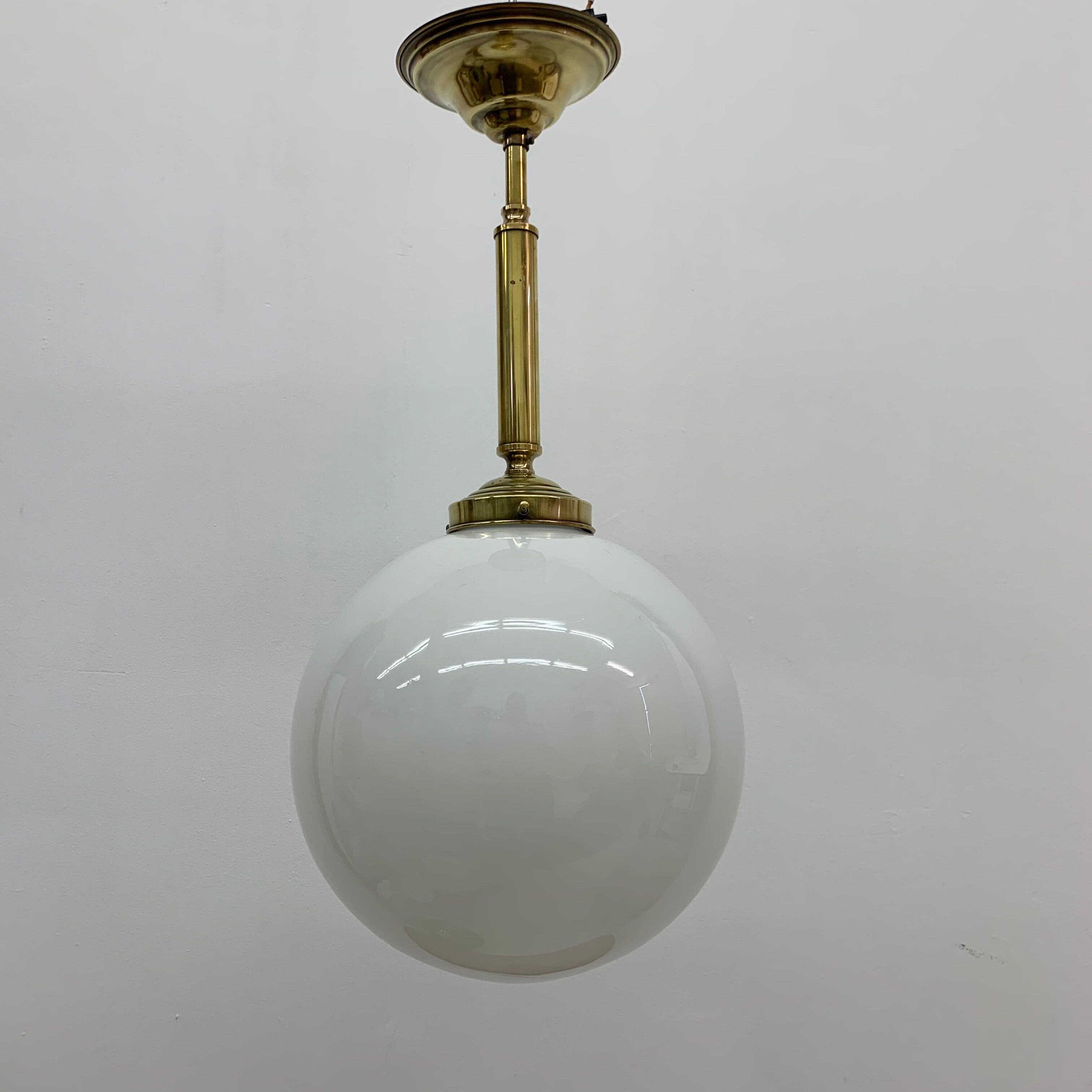 Antique Philips opaline glass hanging lamp, 1950’s