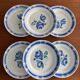 Set of 6 vintage Bondavillier dinner plates | Opaque blue porcelain