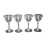 Lot de 4 verres à vin en cristal taillé de Saint-Louis Modèle SYLVA de 1930 gravé à l'acide