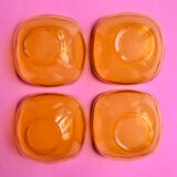 4 bowls amber 70s vereco