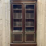 Napoleon III library in mahogany and brass nets (XIXth)