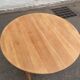 Table à manger scandinave ronde extensible décapée en teck 115cm