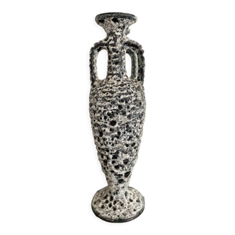 Vase amphore en céramique noir et blanc