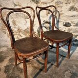 Pair of curved wooden chairs by Jacob & Josef Kohn, Vienna circa 1900