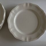 Set of 7 Sarreguemines Ivory plates with gadroons 1960