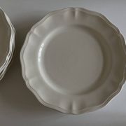 Set de 7 assiettes Ivoire de Sarreguemines à godrons 1960