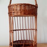 Vintage wicker bottle holder