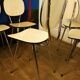 Set of 5 chairs in formica "tublac" print white birch wood