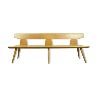 Vintage handmade 3 person bench by Jacob Kielland-Brandt for I. Christiansen, Denmark 1960s