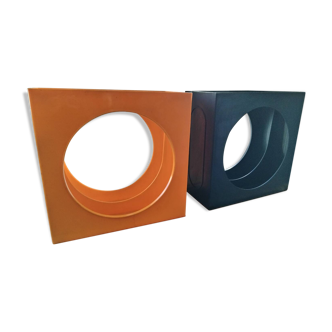 Pair of vinyl record storage, 70s