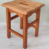 Rustic stool in solid pine