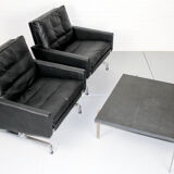 Set 2 vintage PK31/1 Lounge Chair & PK61 Coffee Table by Poul Kjaerholm for E. Kold Christensen