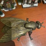Vintage brass fly ashtray