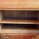 Ercol English wooden secretary, on wheels – 1970s.
