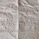 Large antique linen sheet monogrammed AH