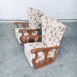 Set of High Wing Back Armchairs, 1900s