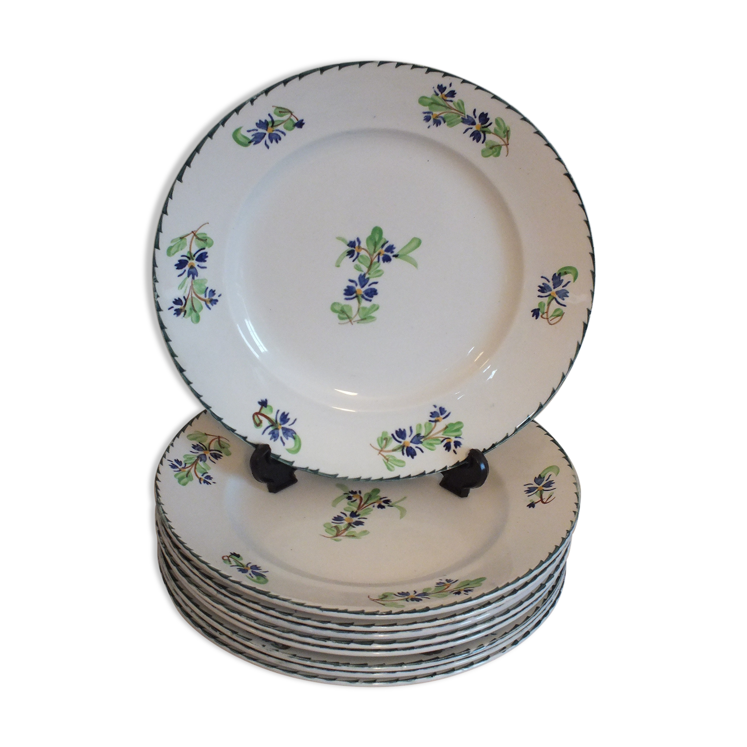 10 flat plates in Iron earth blueberry décor