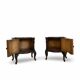 serpentine nightstands in walnut Art Deco
