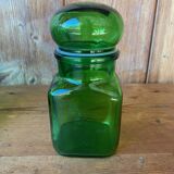 Set of 3 Ariel vintage green glass jars