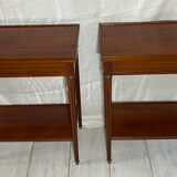 Pair of Louis XVI style wooden bedside tables
