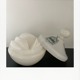 Poudrier en opaline blanche