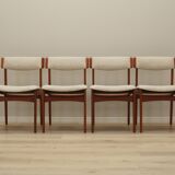 Set of four teak chairs, Danish design, 1960s, manufactured by N. & K. Bundgaard Rasmussen