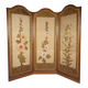 Art Nouveau Room Screen with Embroidered Floral Panels, circa 1900