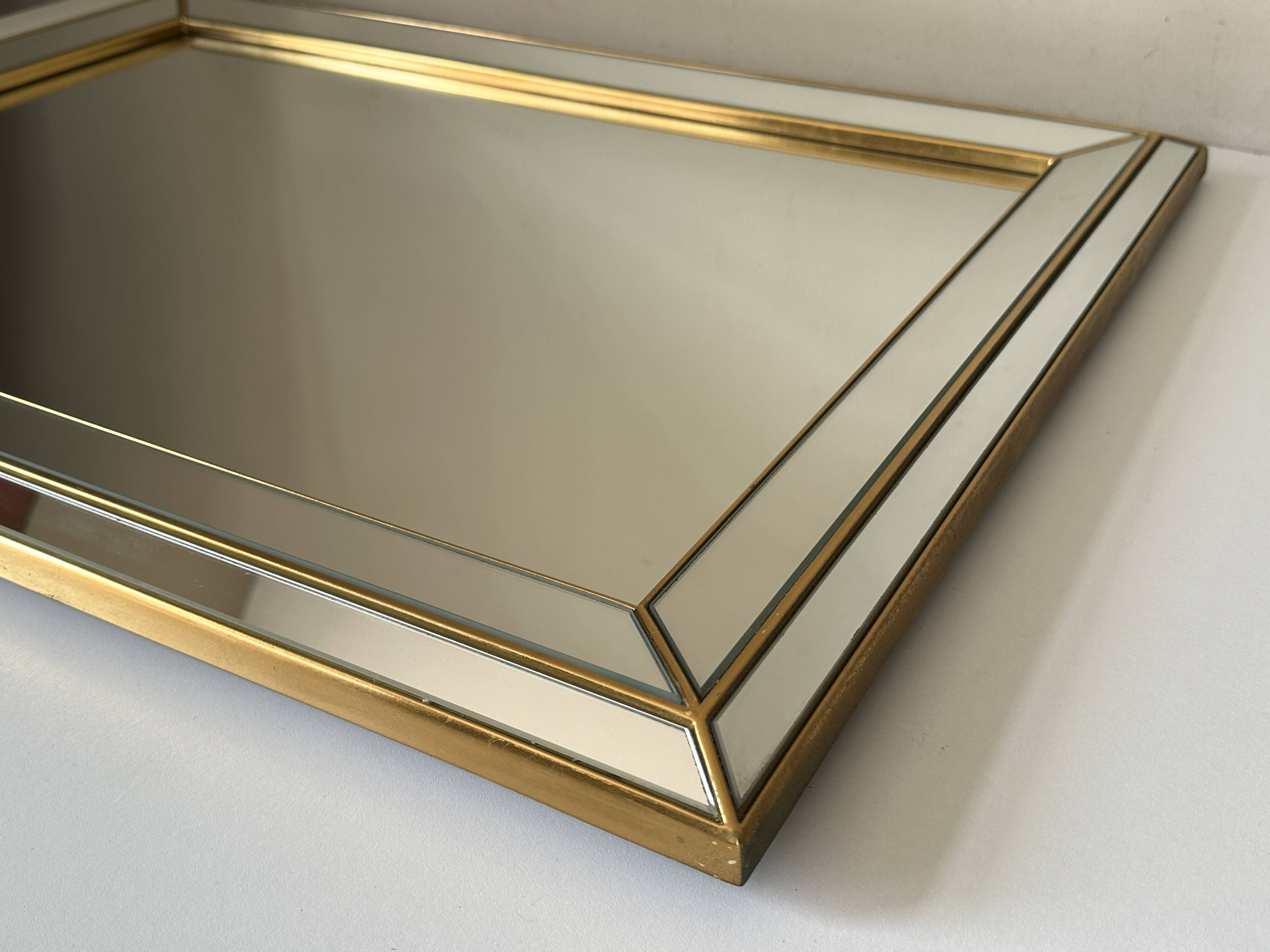 Mirror with glazing beads, Deknudt design, Belgium, 1970s