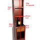 Pair of bedside tables with mahogany and brass shelf