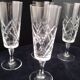 6 Antique Champagne Flutes in Arques Crystal, Saumur Model