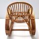 1970s Postmodern Bamboo Rocking Chair with Vintage Fabric Cushion