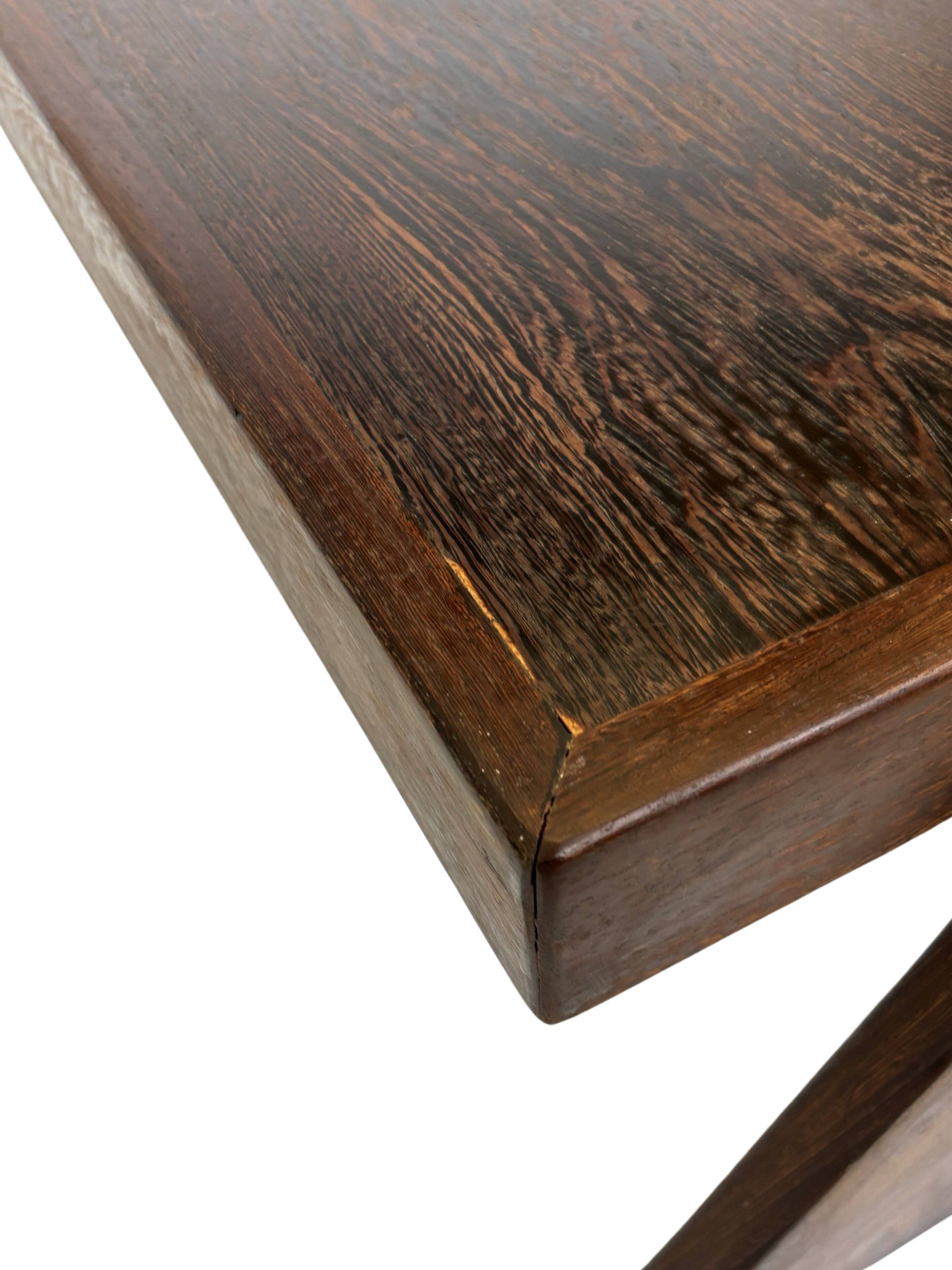 Vintage Coffee Table Wengé Brutalist Postmodern 70's Design