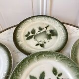 lot of 6 dessert plates in slip Pexonne early twentieth century