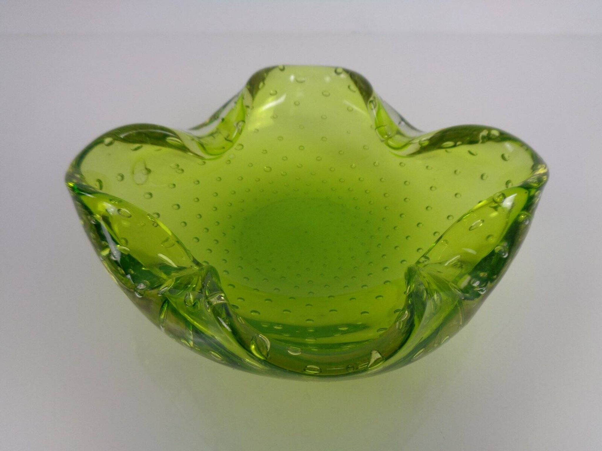 Green Sommerso Murano Glass Ashtray, Italy, 1960s