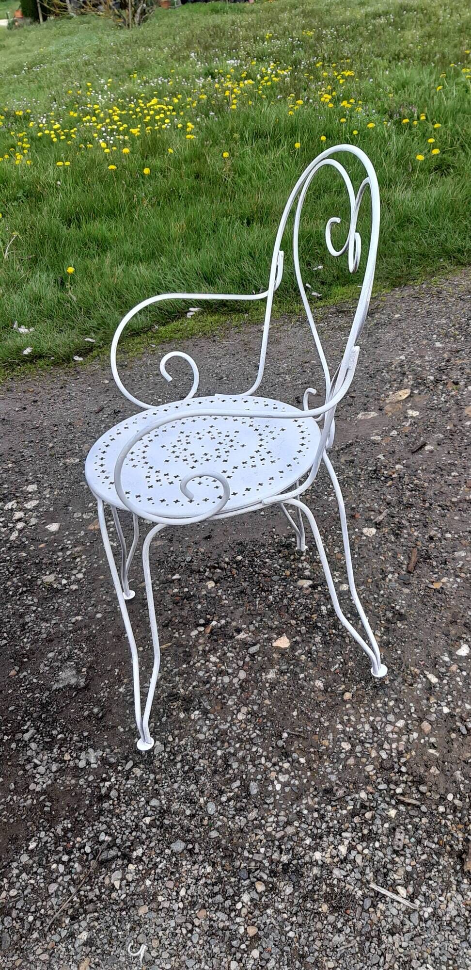 Garden furniture wrought iron and smoked glass 1900